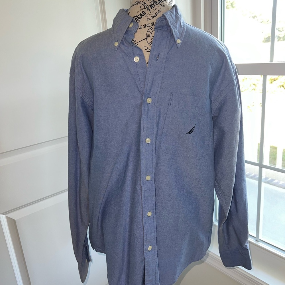 Mens Nautica Button Down Long Sleeve Dress Shirt